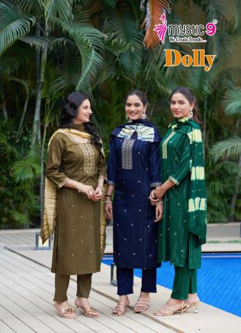 DOLLY VOL 5 BY MYSTIC9 DESIGNER EMBROIDERY SALWAR SUIT WHOLESALER IN INDIA
